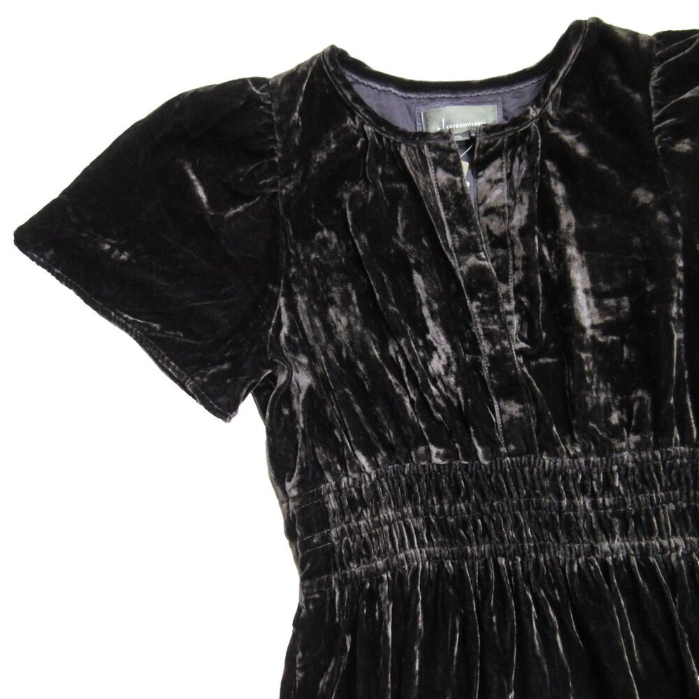 NWT by Anthropologie The Somerset Maxi in Dark Gray Velvet Edition Dress 2X - Picture 4 of 5
